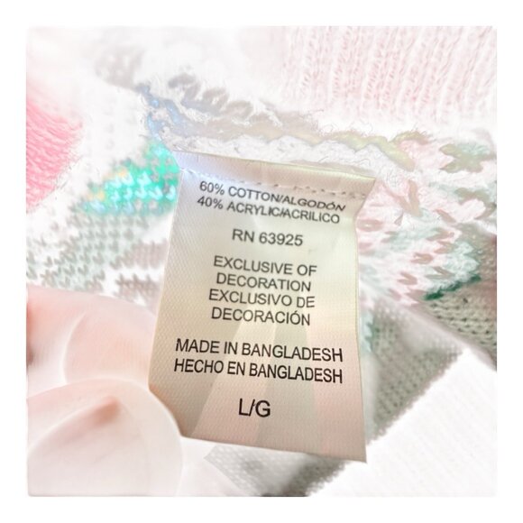 NWT Oh Snap Gingerbread Ugly Christmas Sweater Green Red Holiday Crewneck L - Picture 4 of 8